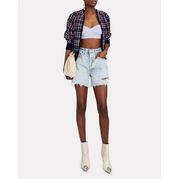 💕MOTHER💕 The Mock Neck Ribbed Jacket ~ Beat By Beat XS NWT Plaid 80s - Picture 5 of 16